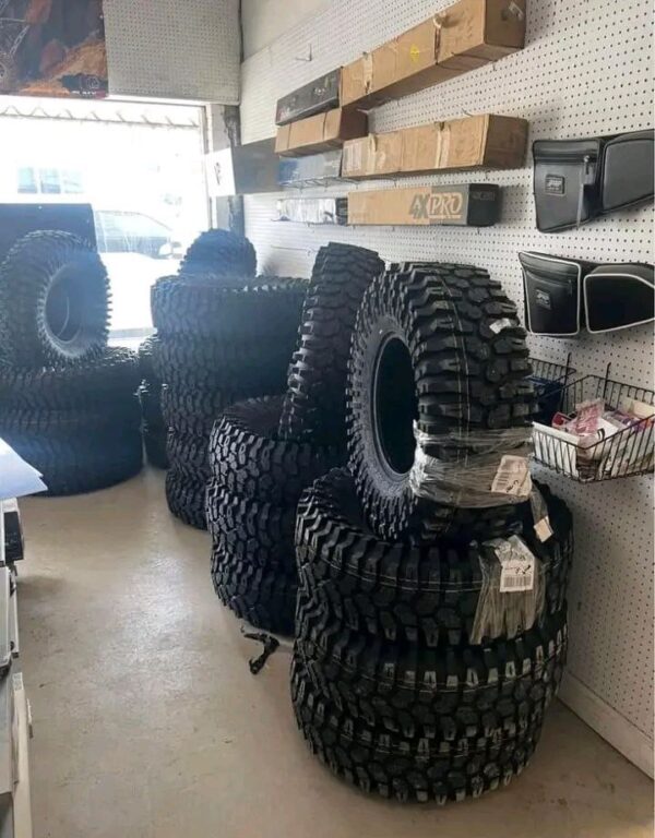 monster mud-terrain tire stack
